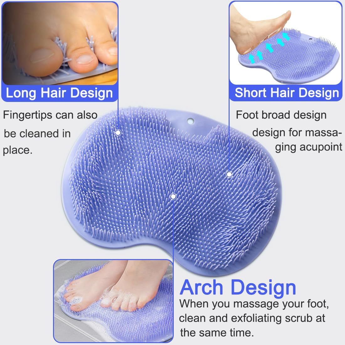 Shower Foot & Back Scrubber Mat For Deep Cleaning (pack of 2)