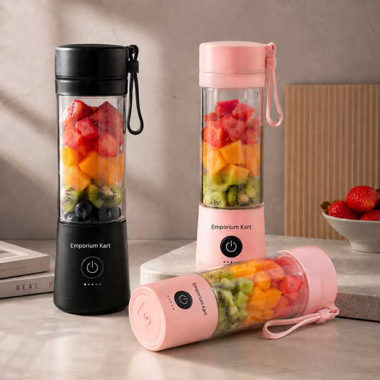6 Blades Portable USB Rechargeable Juicer Bottle | Powerful Cordless Personal Blender for Smoothies, Shakes & Travel