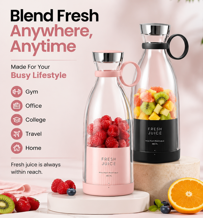 Premium Aesthetic Electric Cordless Portable Juicer | Healthy Smoothies in 20 seconds for GYM lovers, college students, Women & Men