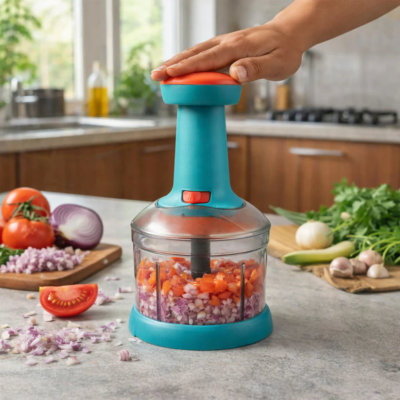 Manual Push Chopper – Hand Press Vegetable Cutter for Quick, Easy & Mess-Free Food Preparation